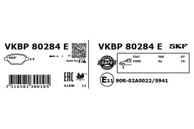 SKF VKBP 80284 E EAN: 7316581300105.