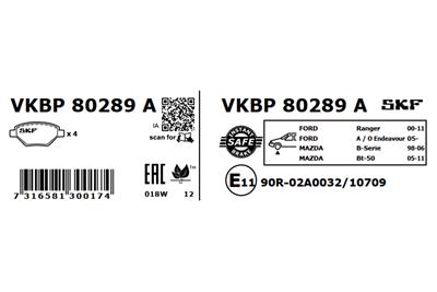 SKF VKBP 80289 A EAN: 7316581300174.