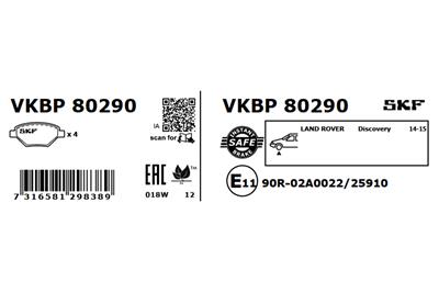 SKF VKBP 80290 EAN: 7316581298389.