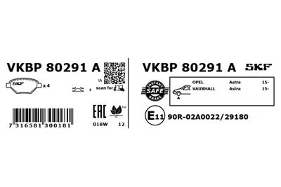 SKF VKBP 80291 A EAN: 7316581300181.