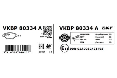 SKF VKBP 80334 A EAN: 7316581300112.