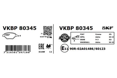 SKF VKBP 80345 EAN: 7316581297160.