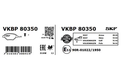 SKF VKBP 80350 EAN: 7316581300419.