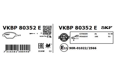 SKF VKBP 80352 E EAN: 7316581300440.