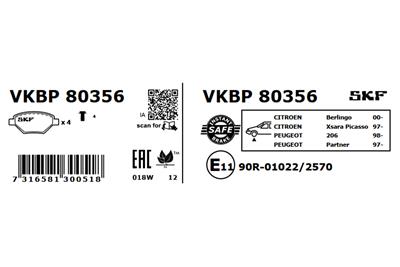SKF VKBP 80356 Číslo výrobce: 23124. EAN: 7316581300518.