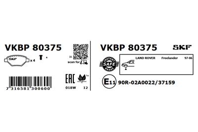 SKF VKBP 80375 EAN: 7316581300600.