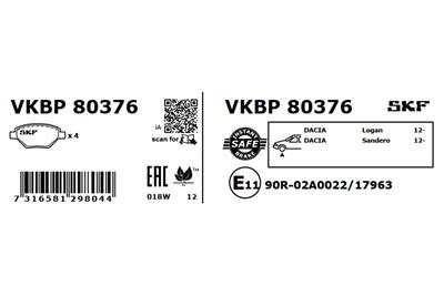 SKF VKBP 80376 EAN: 7316581298044.
