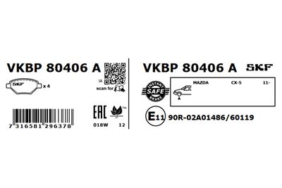 SKF VKBP 80406 A EAN: 7316581296378.