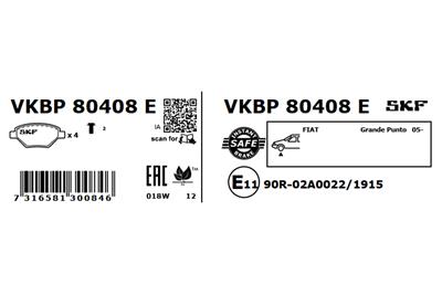 SKF VKBP 80408 E EAN: 7316581300846.
