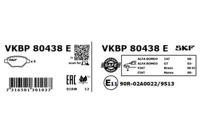 SKF VKBP 80438 E EAN: 7316581301027.