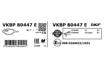 SKF VKBP 80447 E EAN: 7316581301041.