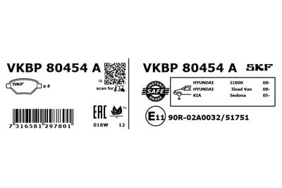 SKF VKBP 80454 A EAN: 7316581297801.