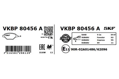 SKF VKBP 80456 A EAN: 7316581298129.