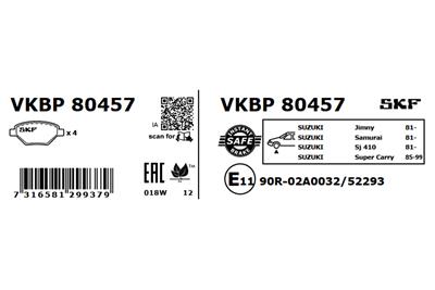 SKF VKBP 80457 EAN: 7316581299379.