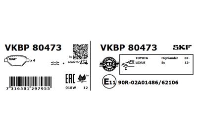 SKF VKBP 80473 EAN: 7316581297955.