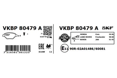 SKF VKBP 80479 A Číslo výrobce: 21515. EAN: 7316581301225.