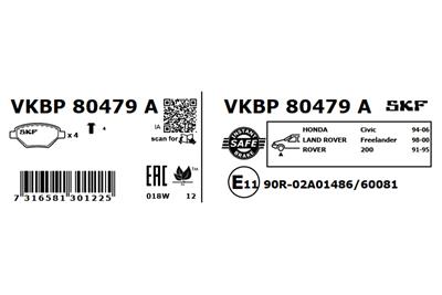 SKF VKBP 80479 A EAN: 7316581301225.