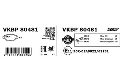 SKF VKBP 80481 EAN: 7316581301256.