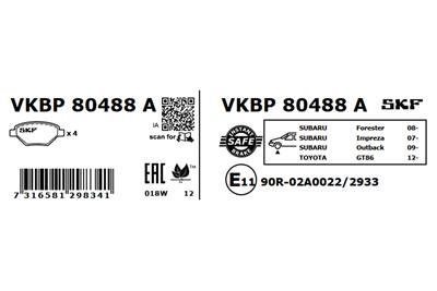 SKF VKBP 80488 A EAN: 7316581298341.