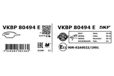 SKF VKBP 80494 E EAN: 7316581301362.