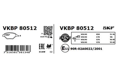 SKF VKBP 80512 EAN: 7316581301348.