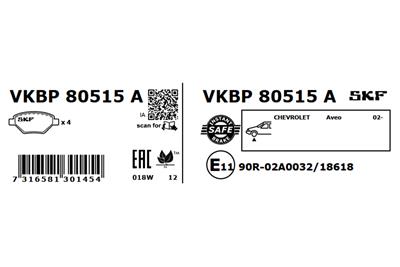 SKF VKBP 80515 A EAN: 7316581301454.
