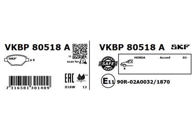 SKF VKBP 80518 A EAN: 7316581301409.