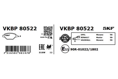 SKF VKBP 80522 EAN: 7316581301478.