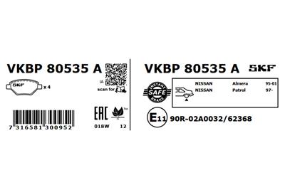 SKF VKBP 80535 A EAN: 7316581300952.
