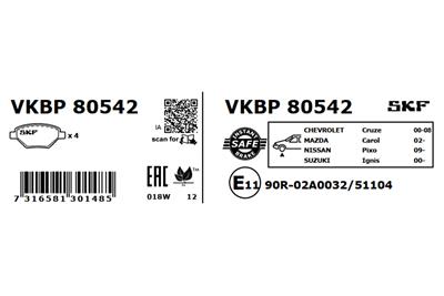 SKF VKBP 80542 EAN: 7316581301485.