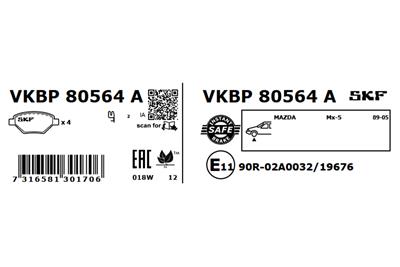 SKF VKBP 80564 A EAN: 7316581301706.
