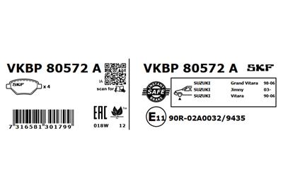 SKF VKBP 80572 A EAN: 7316581301799.