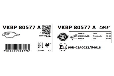 SKF VKBP 80577 A EAN: 7316581301775.