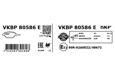SKF VKBP 80586 E EAN: 7316581301898.