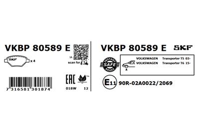 SKF VKBP 80589 E EAN: 7316581301874.