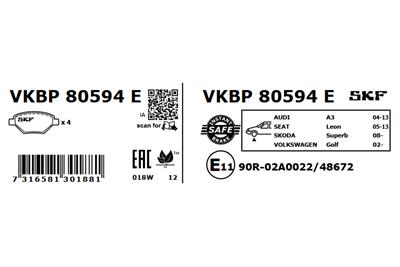 SKF VKBP 80594 E EAN: 7316581301881.