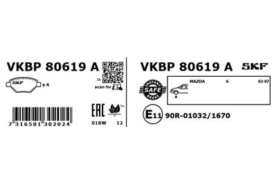 SKF VKBP 80619 A EAN: 7316581302024.
