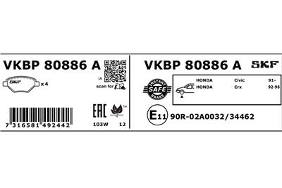 SKF VKBP 80886 A EAN: 7316581492442.