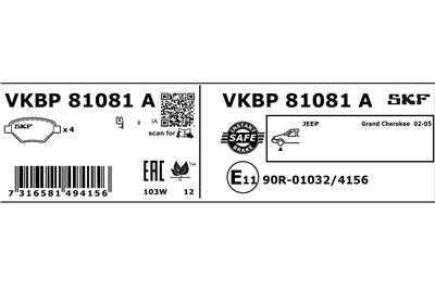 SKF VKBP 81081 A EAN: 7316581494156.