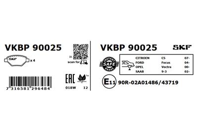 SKF VKBP 90025 EAN: 7316581296484.
