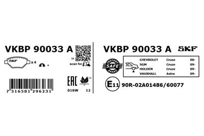 SKF VKBP 90033 A EAN: 7316581296231.
