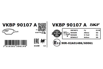 SKF VKBP 90107 A EAN: 7316581296149.