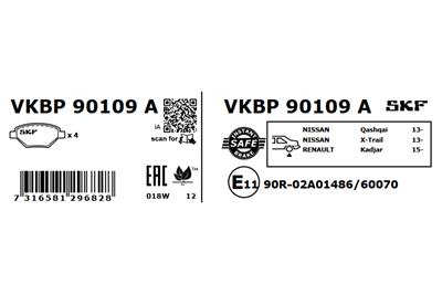 SKF VKBP 90109 A EAN: 7316581296828.