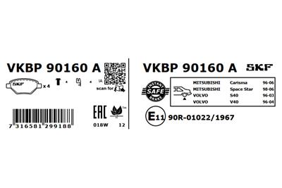 SKF VKBP 90160 A EAN: 7316581299188.