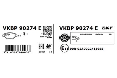 SKF VKBP 90274 E EAN: 7316581300037.