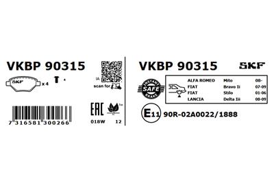 SKF VKBP 90315 EAN: 7316581300266.
