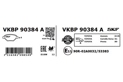 SKF VKBP 90384 A EAN: 7316581298549.