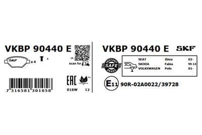 SKF VKBP 90440 E Číslo výrobce: 23554. EAN: 7316581301058.