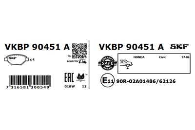 SKF VKBP 90451 A EAN: 7316581300549.