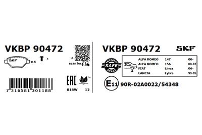 SKF VKBP 90472 EAN: 7316581301188.